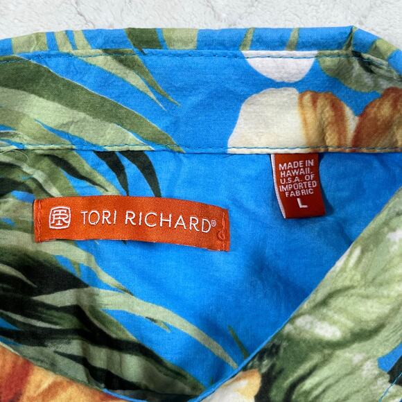 Tori Richard 1956 ME05 Hawaiian Short Sleeve Button Up Shirt Blue Men
sz Lg - Picture 3 of 5